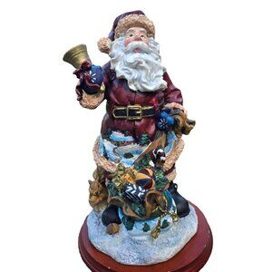 Vintage Traditional Santa Figurine Holiday Christmas Decor 12" Bells Gifts